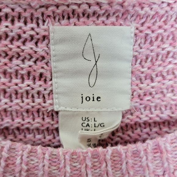 Joie | Pink Marled Knit Sweater with Button Details on the Sides Size Large - Picture 4 of 5